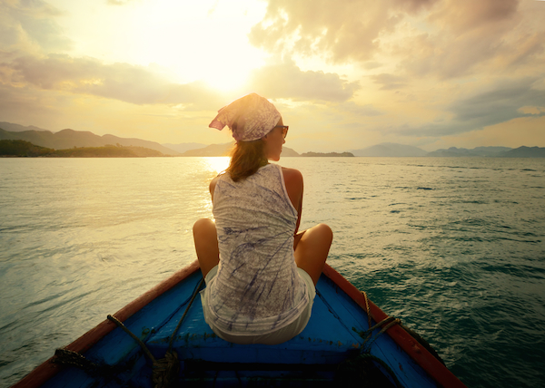 woman, boat, islands, travel, solitude, peace, nature, adventure ...