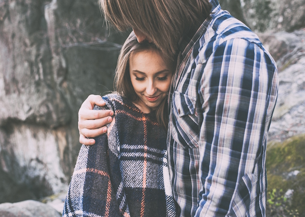 couple, love, hug, tenderness, comfort, smile, happy, peaceful, nature ...